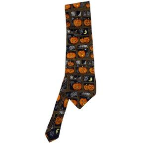 Halloween Seasons Tie Pumpkin Orange Silk
